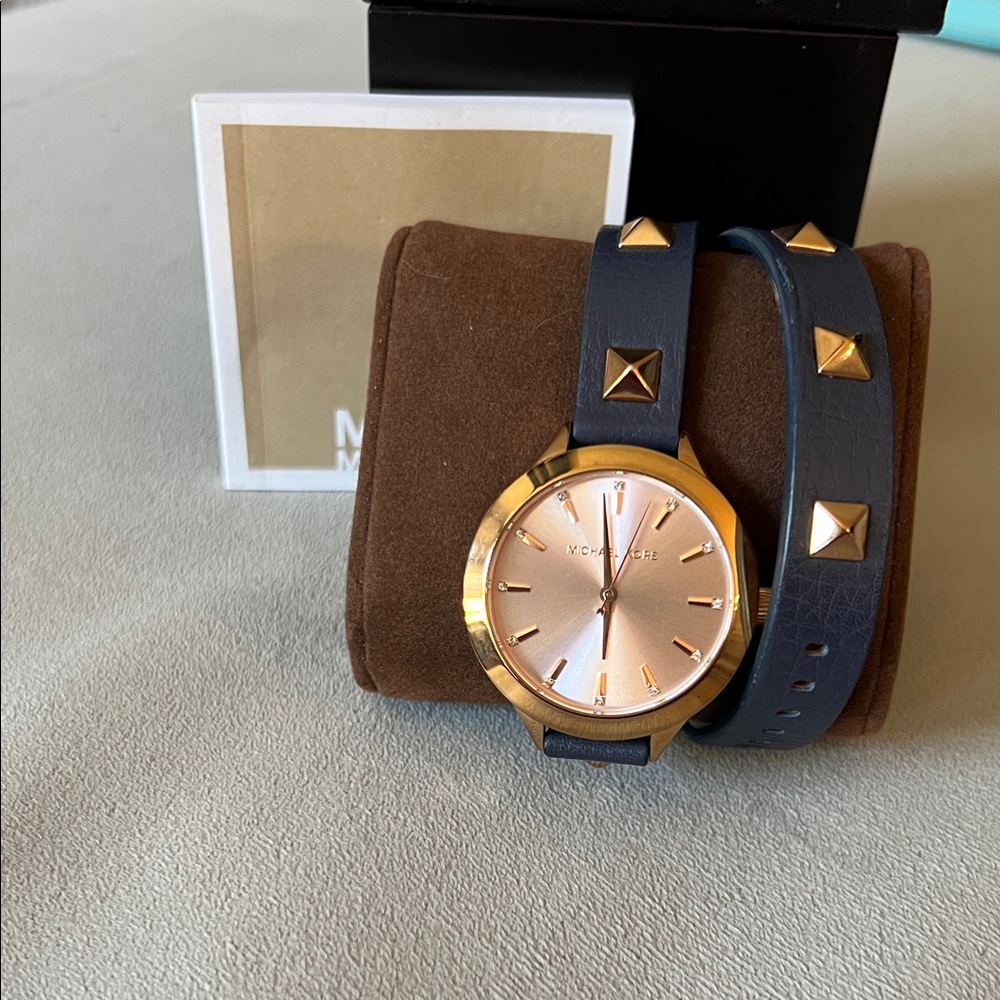Michael Kors Gold and Blue Women's Watch